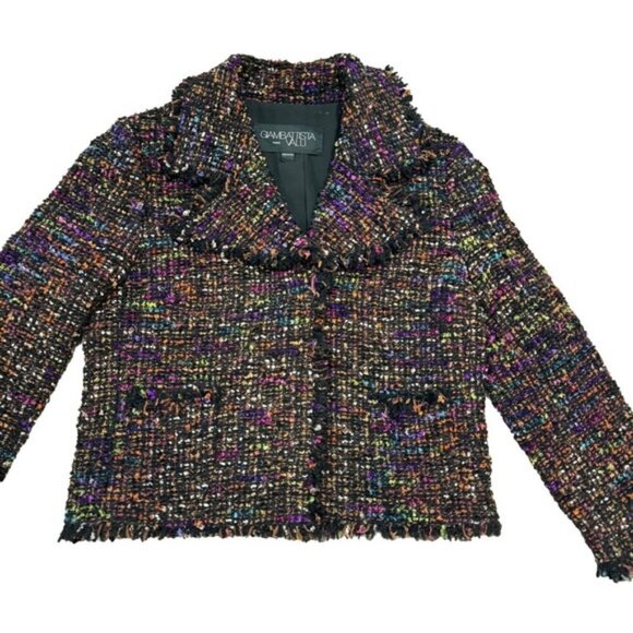 Giambattista Valli Multi-Color Tweed Short Jacket Wool Women 46/L MSRP $4500 - Picture 5 of 10